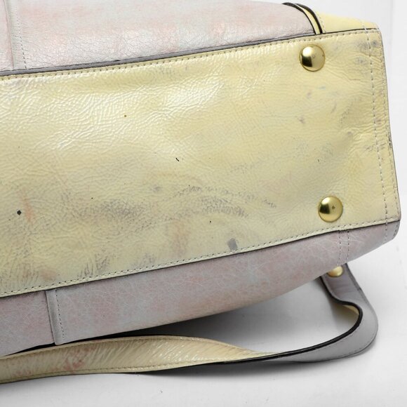 COACH Flagship Leather Ella Satchel Shoulder Bag Gold Parchment Cream Yellow - Picture 8 of 16